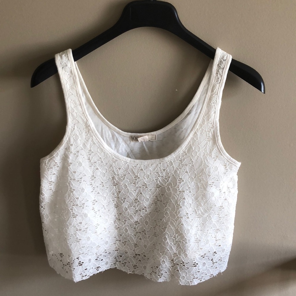 Cream floral crop top